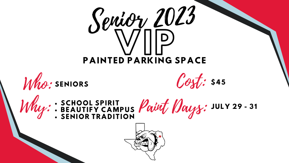 Senior 2023 VIP Painted Parking Space Information