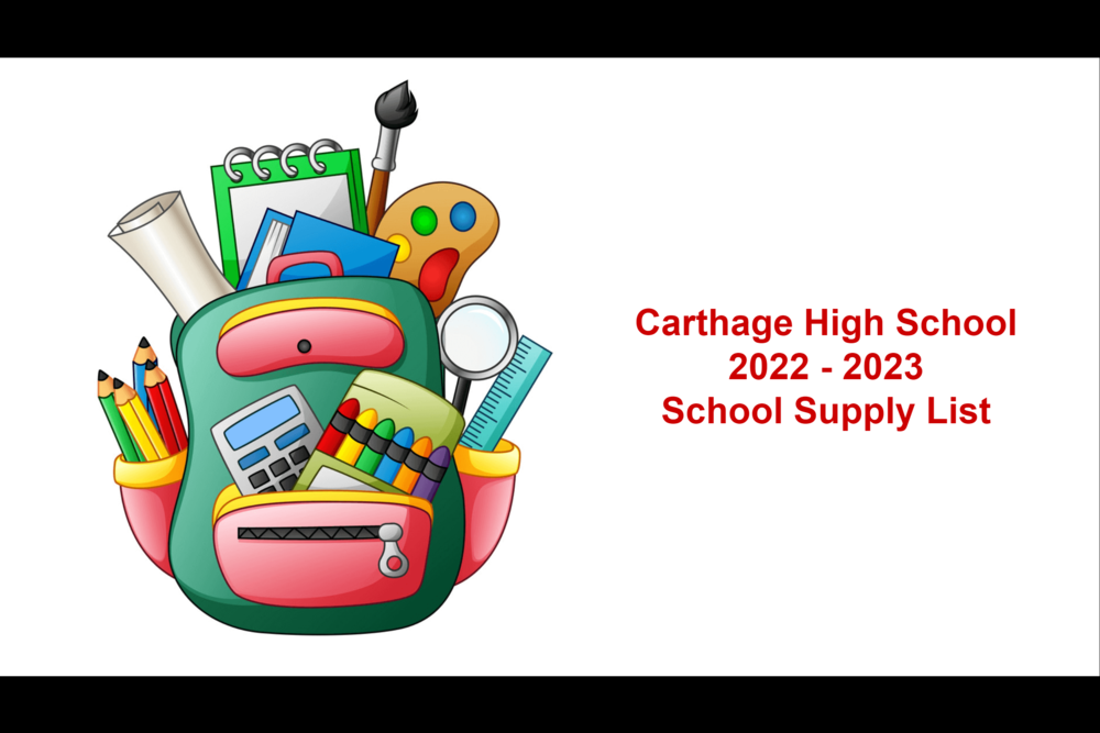 CHS School Supply List 2022