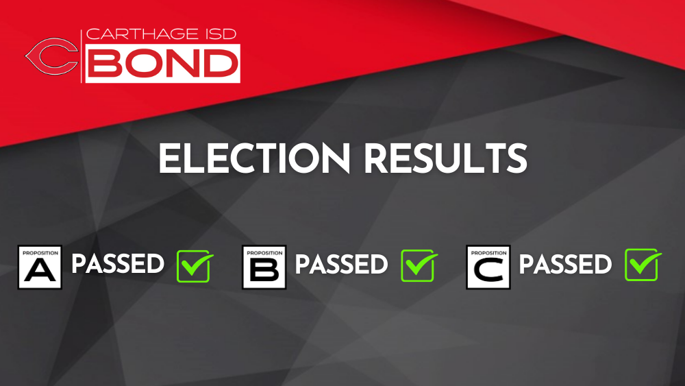 Carthage ISD Bond Election Results All Three Propositions Passed