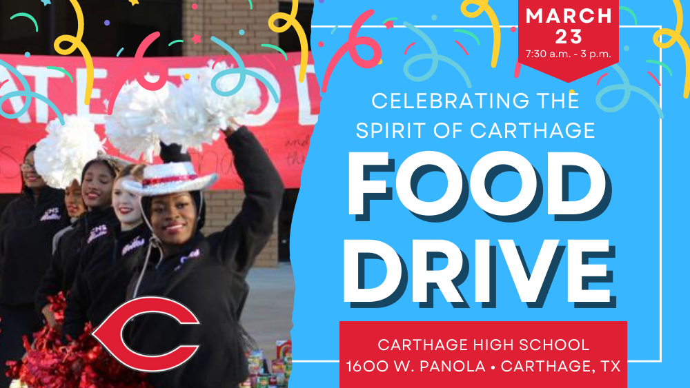 Carthage High School Food Drive March 23 from 7:30 a.m. to 3 p.m.