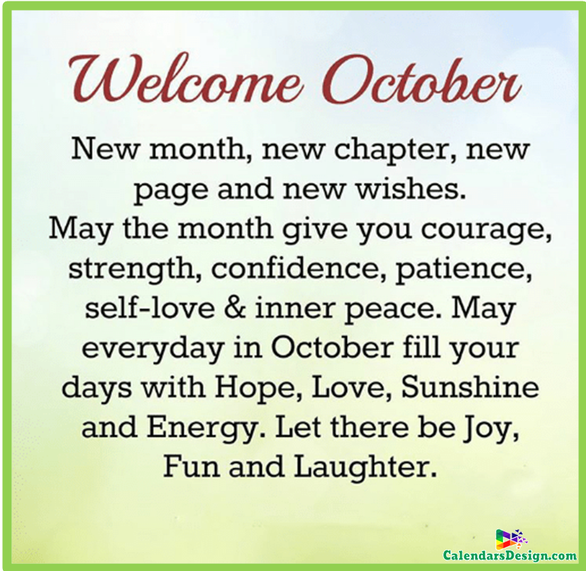 Welcome October