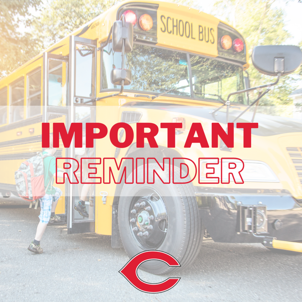 Important Reminder School Bus with Child Loading Bus