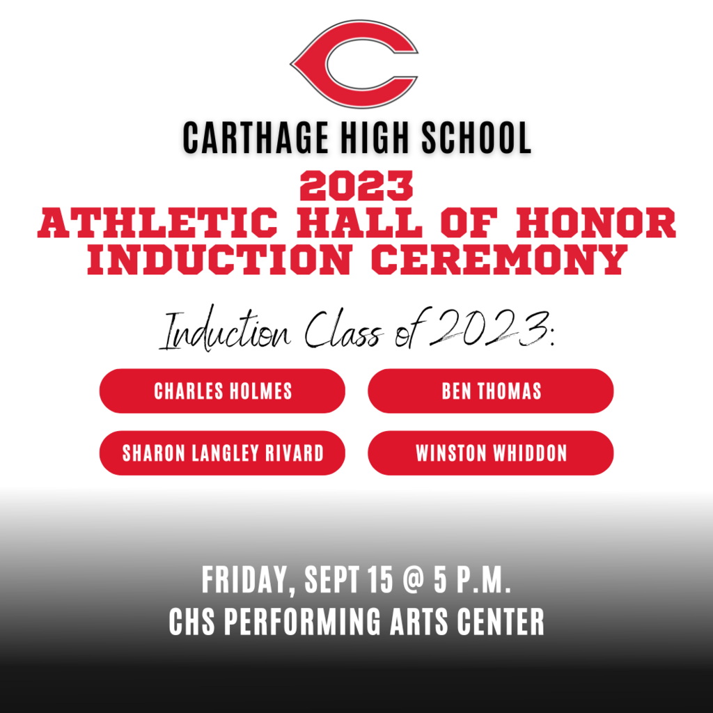 Carthage Athletic Hall of Honor Induction Ceremony
